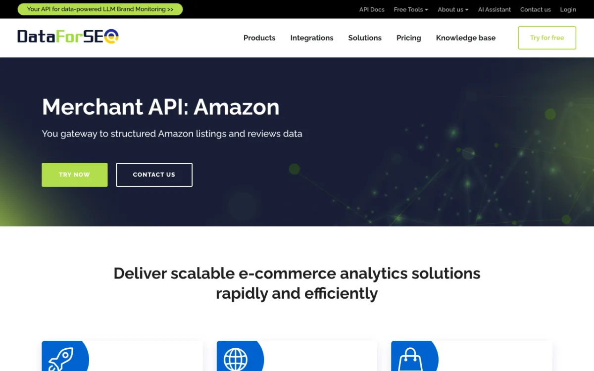 DataForSEO Merchant API: Amazon page, captured October 27, 2026